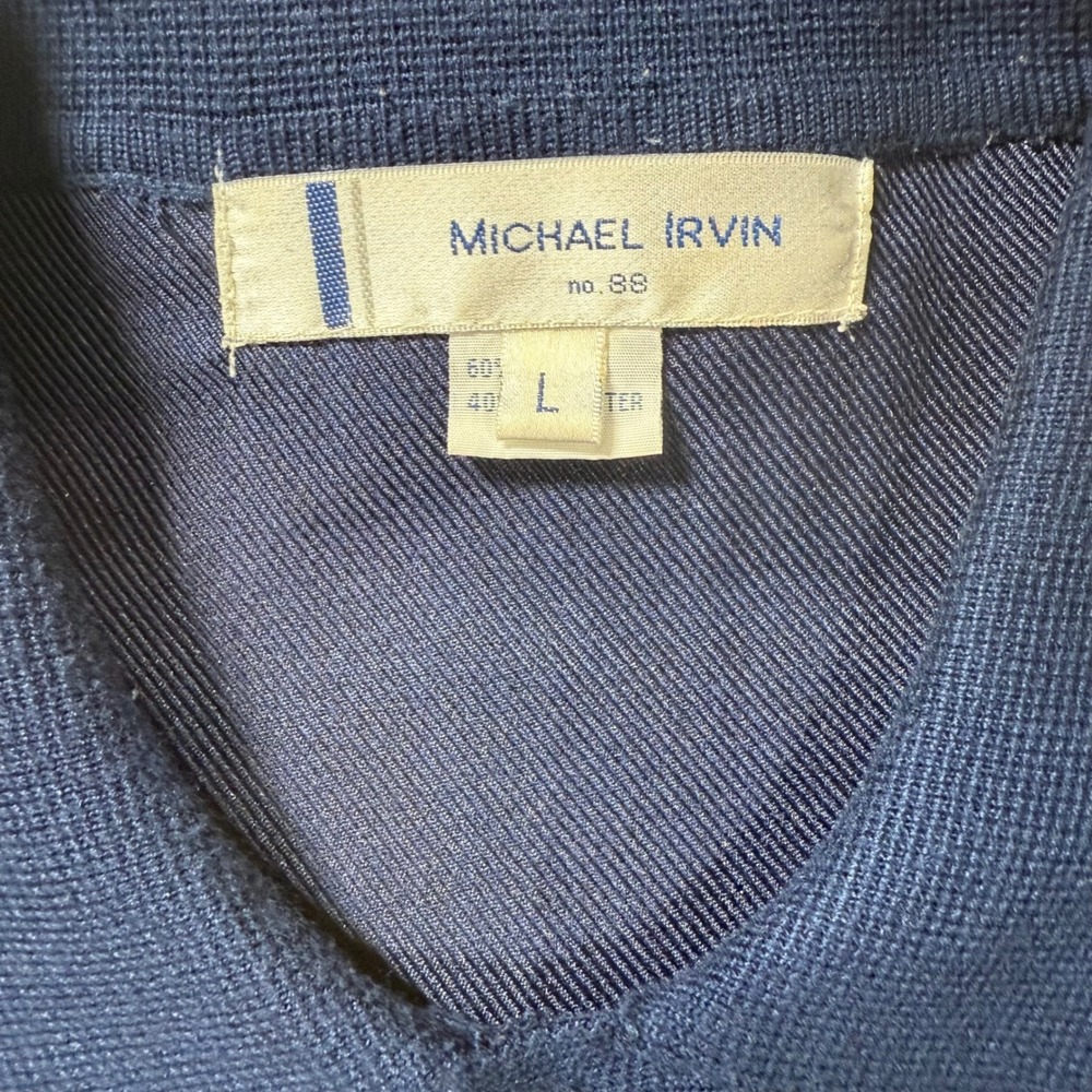 Michael Irvin No. 88 Striped Knit Cardigan Shirt Men Large Button Up Long Sleeve - Picture 7 of 14